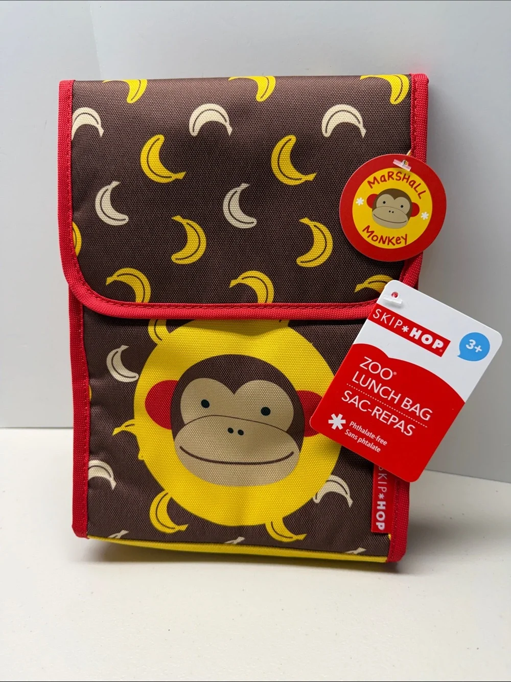 Skip Hop Marshall Monkey Brown, Yellow & Red Kids Lunch Bag